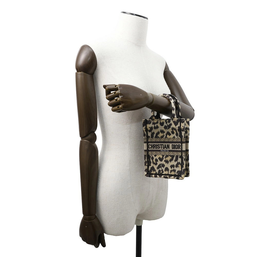 Christian Dior Handbag Book Tote Leopard Shoulder Bag - Picture 4 of 12